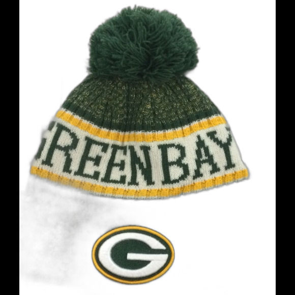 NFL Hat Skull Cap Unisex One Size Fits Most Green Bay Packers Pom Pom Logo - Picture 8 of 8